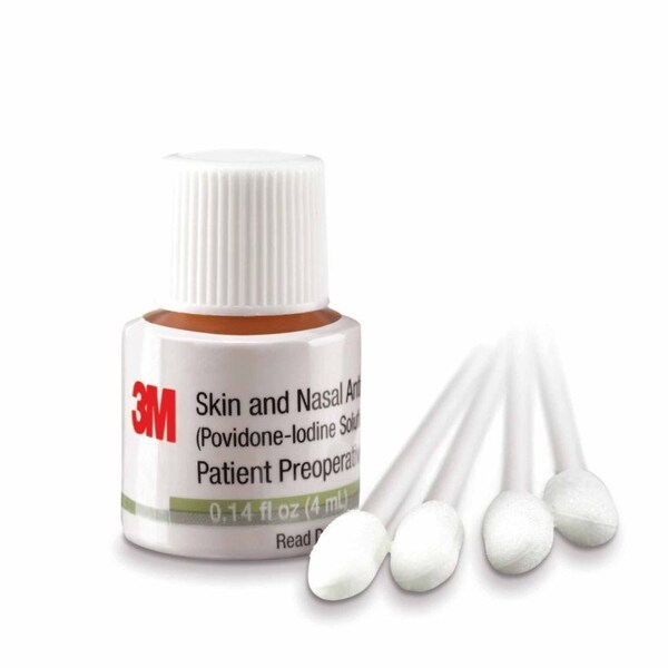3M Skin and Nasal Antiseptic 4 mL Bottle 5% Strength Povidone-Iodine NonSterile, 12PK 192401 - main